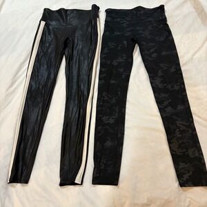 2 Pr-SPANX Leggings Womens M/M‎ Black Athleisure Activewear